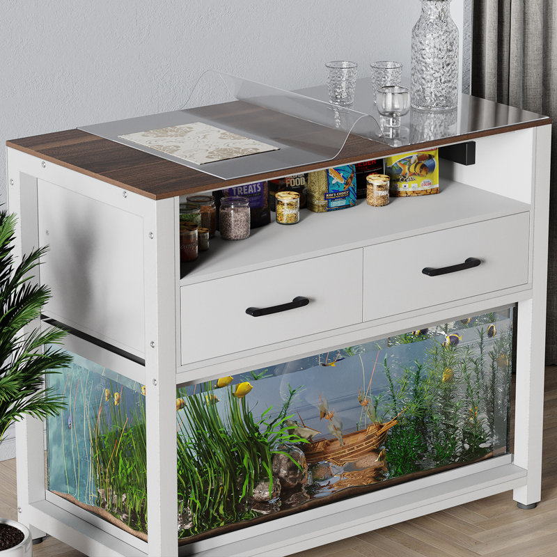 View of Tucker Murphy Pet™ Hassib 40 Gallon Aquarium Stand with Storage and ...